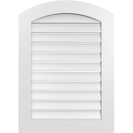 Arch Top Surface Mount PVC Gable Vent: Non-Functional, W/ 3-1/2W X 1P Standard Frame, 26W X 34H